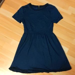 Dark Blue Zigzag Skater Dress